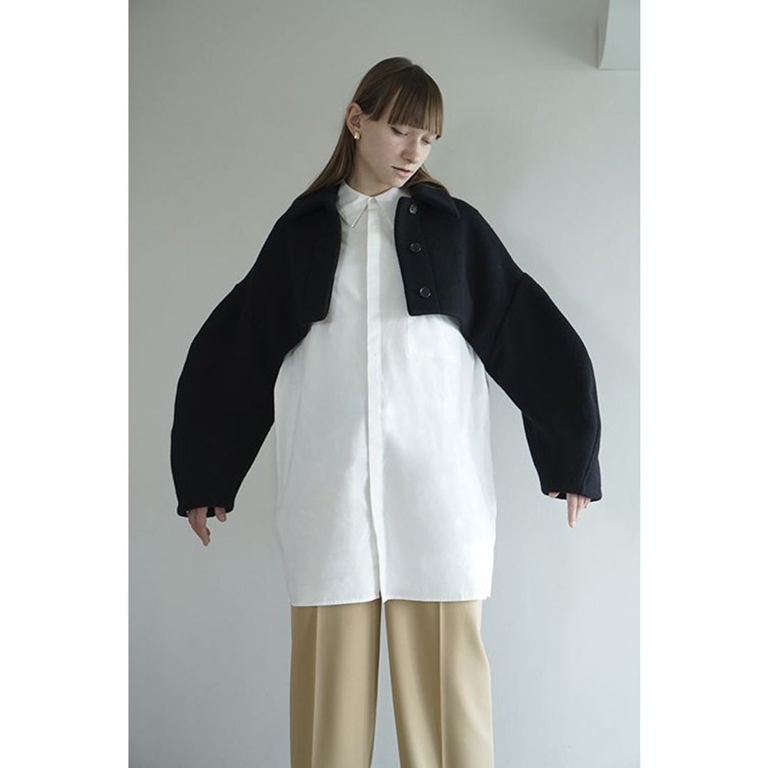 クラネ CLANE ROUND SLEEVE SHORT JACKET （BLACK） - ファッション