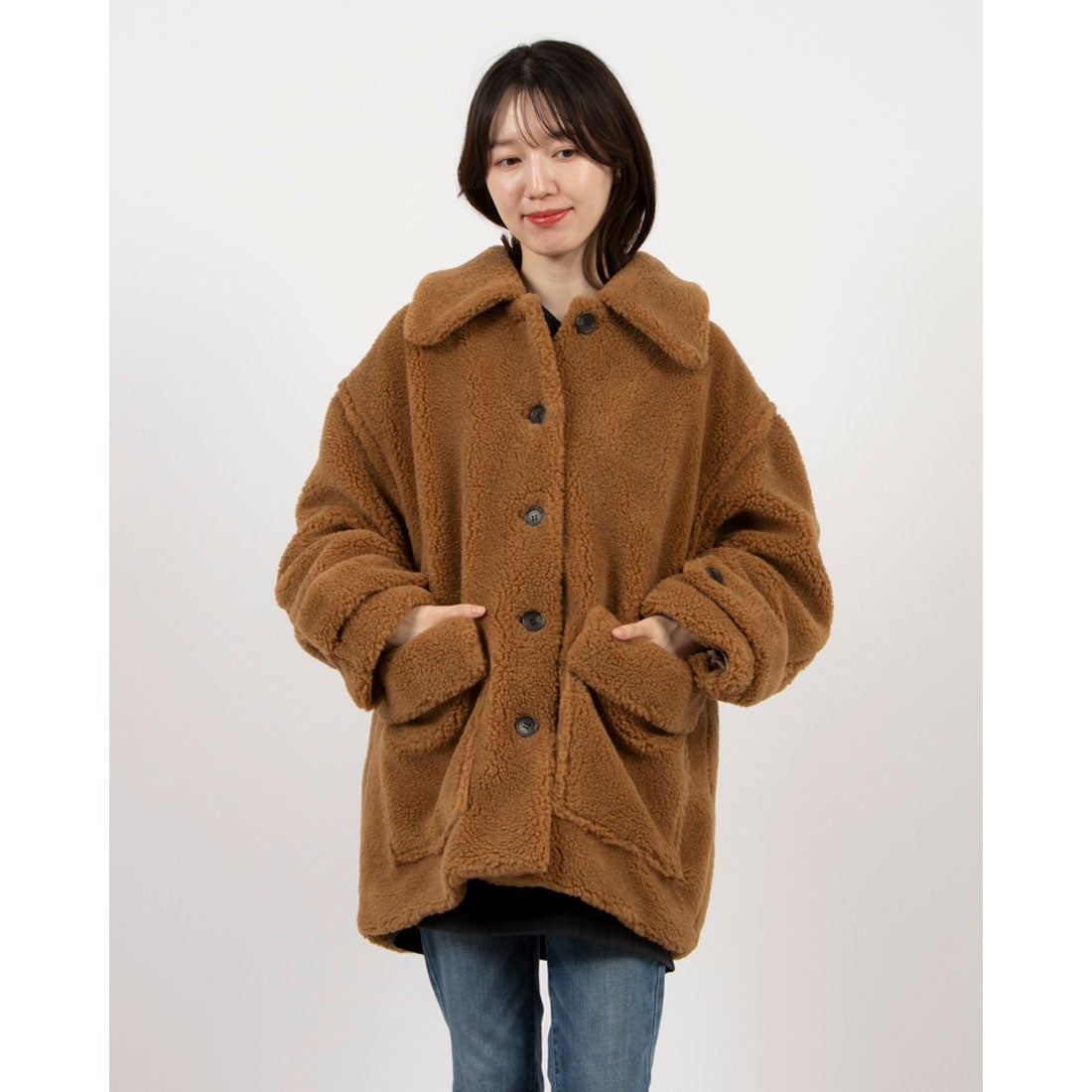 クラネ CLANE RIDGE POCKET BOA OVER COAT （BEIGE） - ファッション