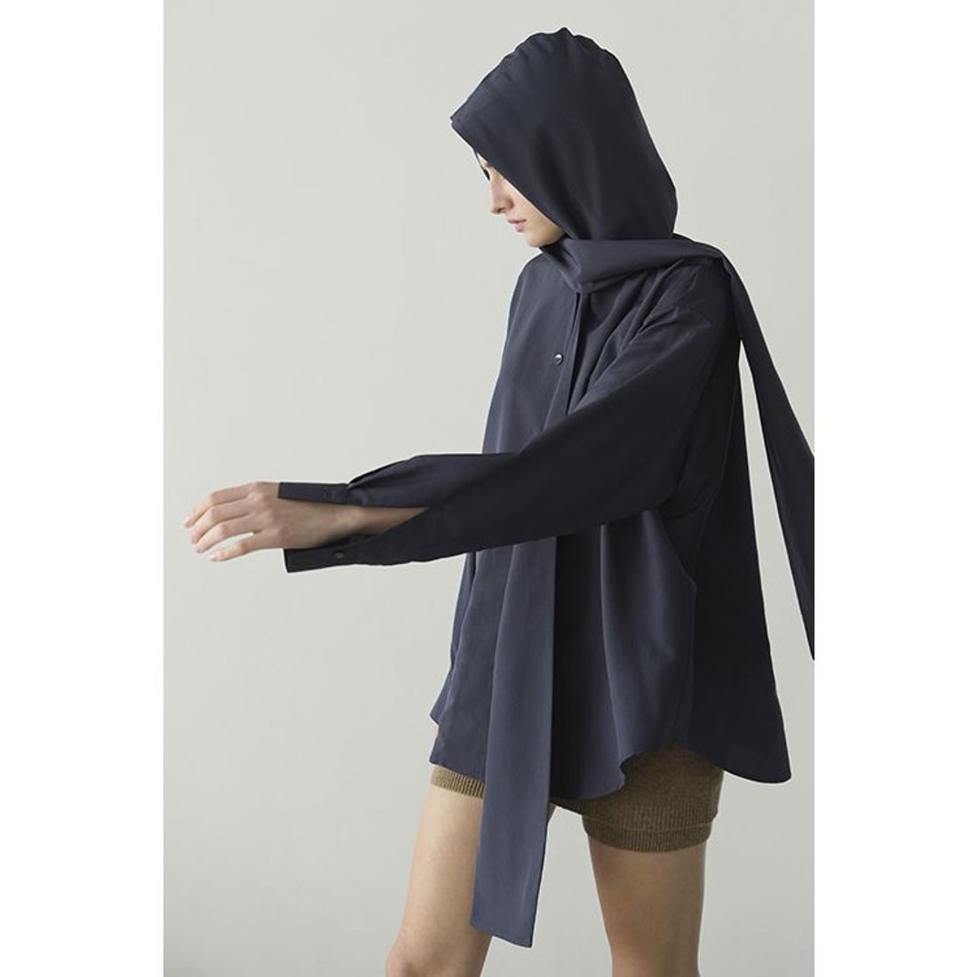 クラネ CLANE BOW TIE HOODIE SHIRT （NAVY） -アウトレット通販