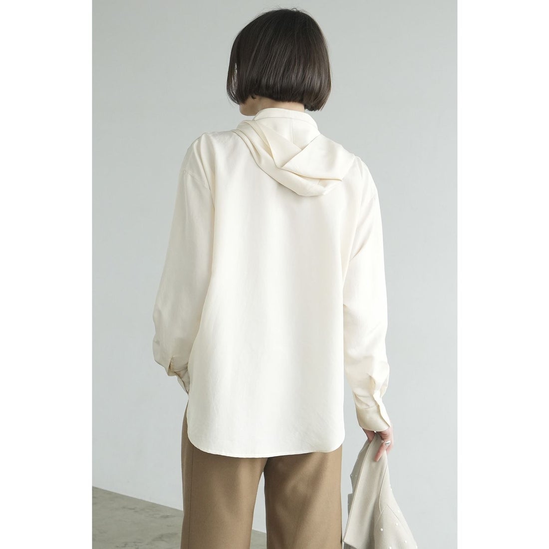 クラネ CLANE BOW TIE HOODIE SHIRT （NAVY） -アウトレット通販