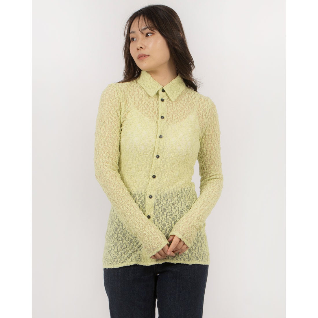 クラネ CLANE LADY LACE SHIRT （MINT） -ファッション通販 FASHION WALKER