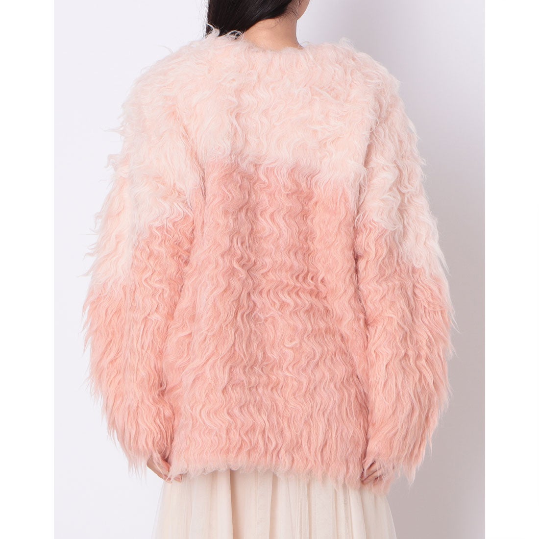 クラネ CLANE BI COLOR SHAGGY KNIT CARDIGAN （PINK） -靴