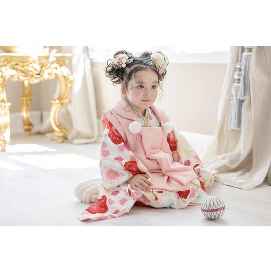 キャサリンコテージ Catherine Cottage 七五三被布3点セット （生成華