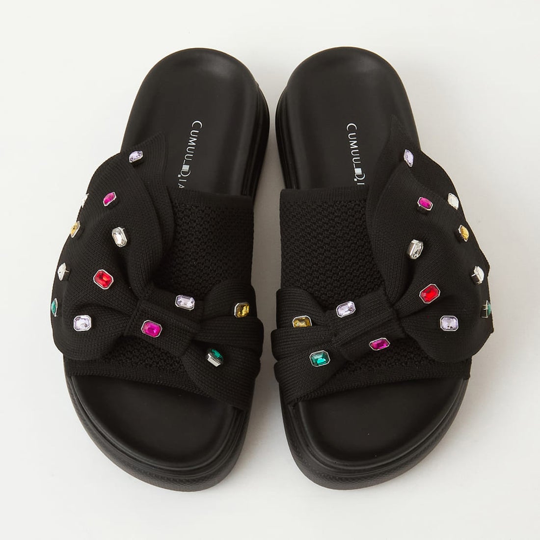 クムウ_ダイアナ CUMUU_DIANA 【撥水加工】大ぶりリボンニットサンダル