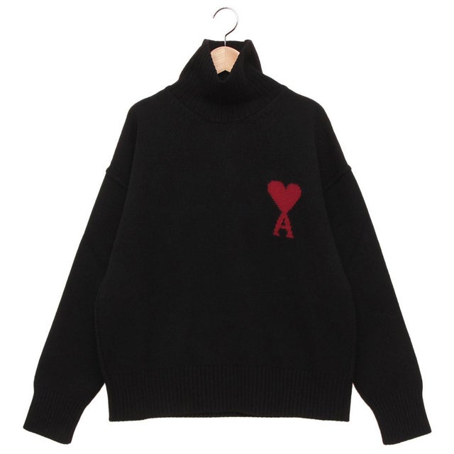 アミパリス Ami Paris ニット セーター ブラック メンズ AMI PARIS