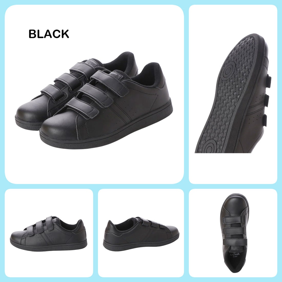 エニーウォーク Anywalk ベルクロスニーカー 中敷き抗菌防臭材使用