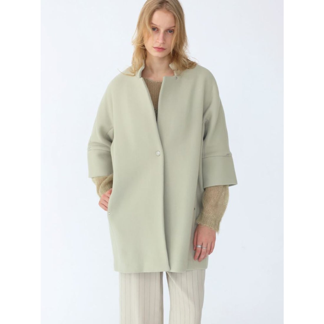 アーガ Aga Double Meltonコクーンコート （ブルー） -靴