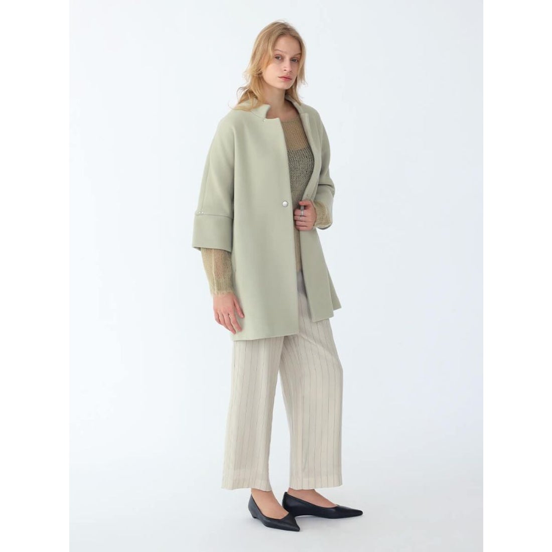 アーガ Aga Double Meltonコクーンコート （ブルー） -靴