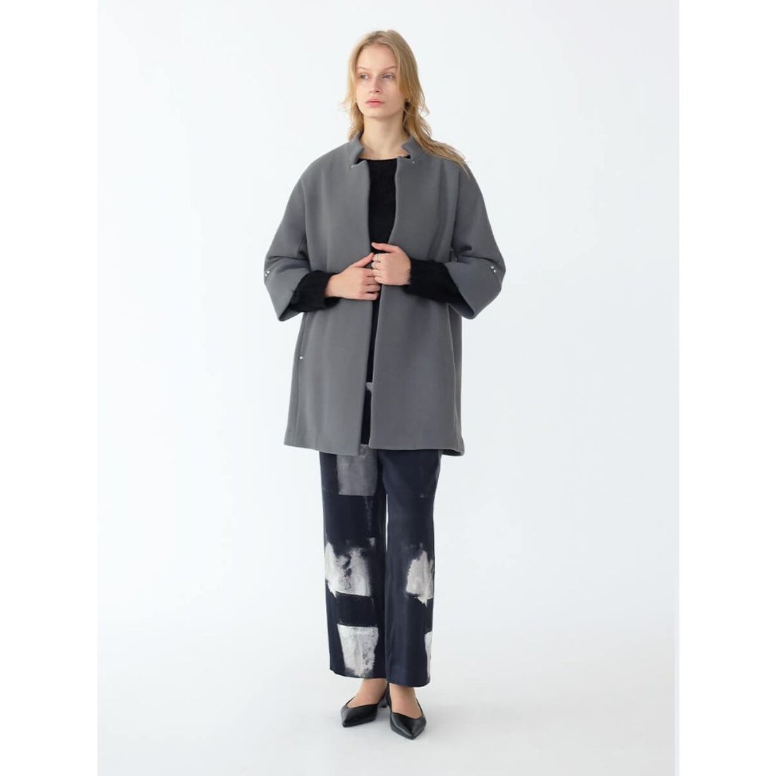 アーガ Aga Double Meltonコクーンコート （ブルー） -靴