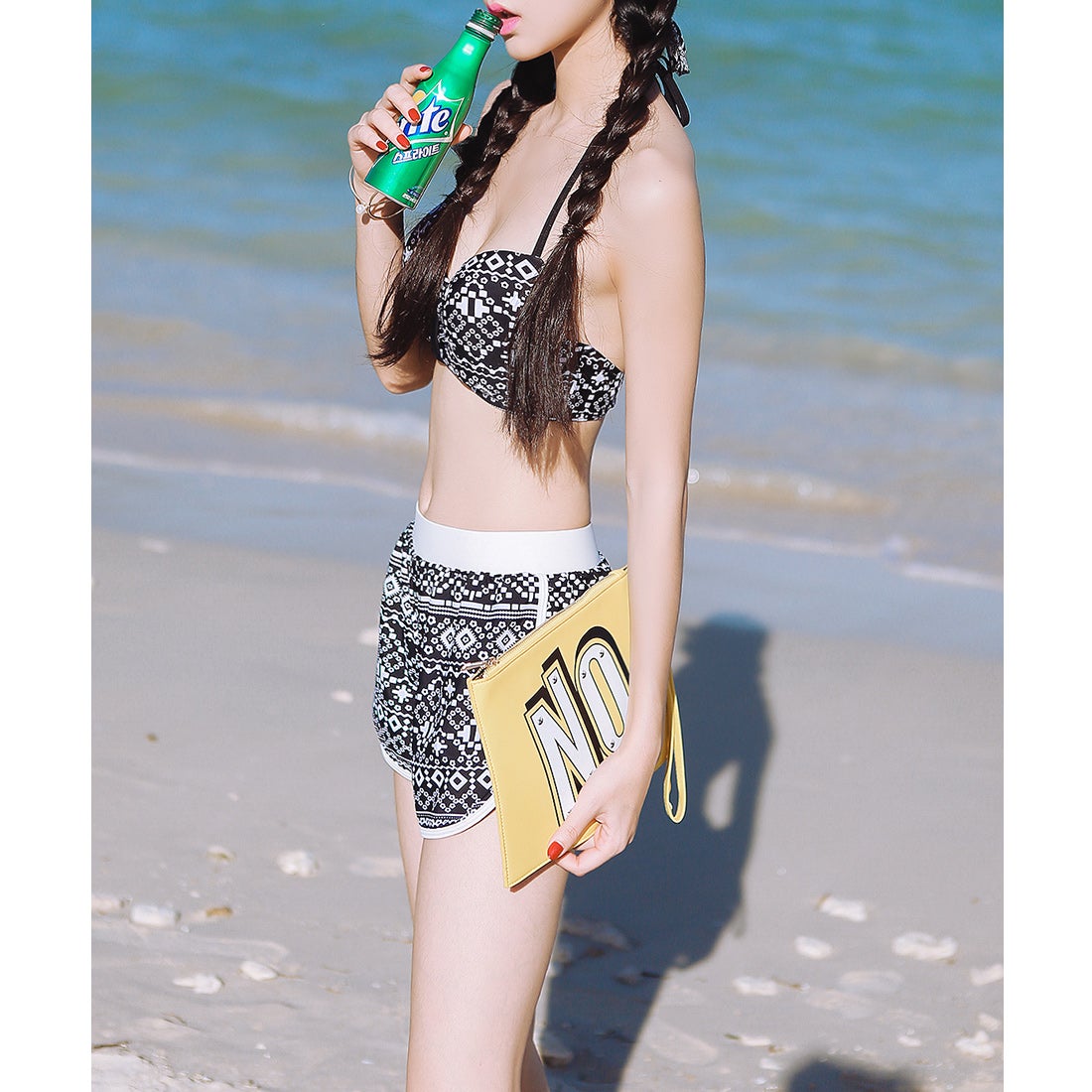 エンジェル ルナ Angel Luna 水着 長袖ラッシュガード 4点セット 体型