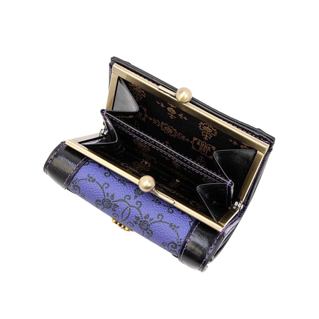 アナスイ ANNA SUI リーブル 口金二つ折り財布 （パープル） -人気