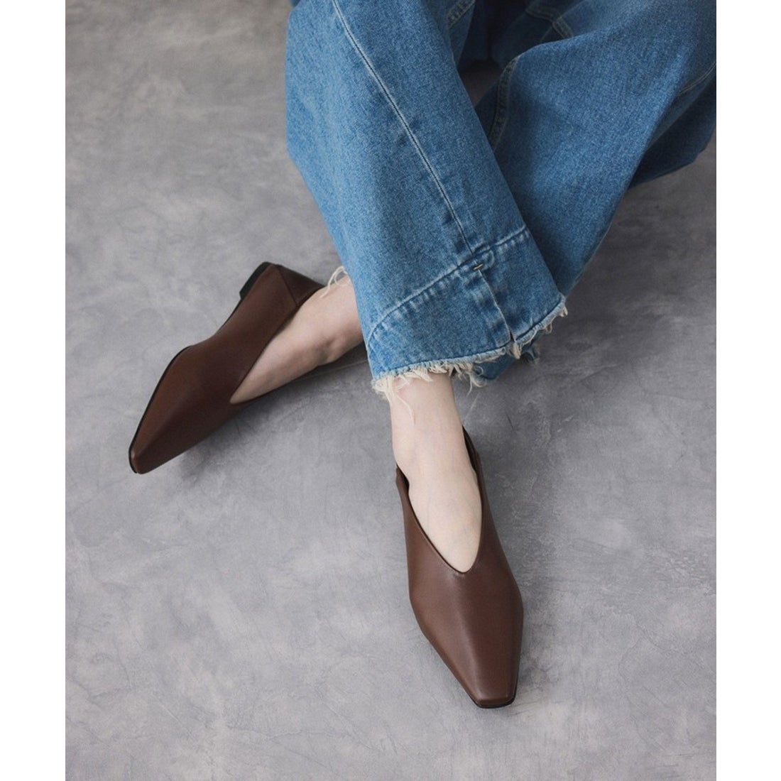 アダム エ ロペ ADAM ET ROPE' ソフトスクエアフラットシューズ