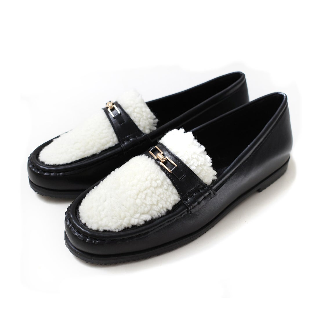 アミアミ AmiAmi ボアローファー ローファーレディース 靴 黒 ビジネス