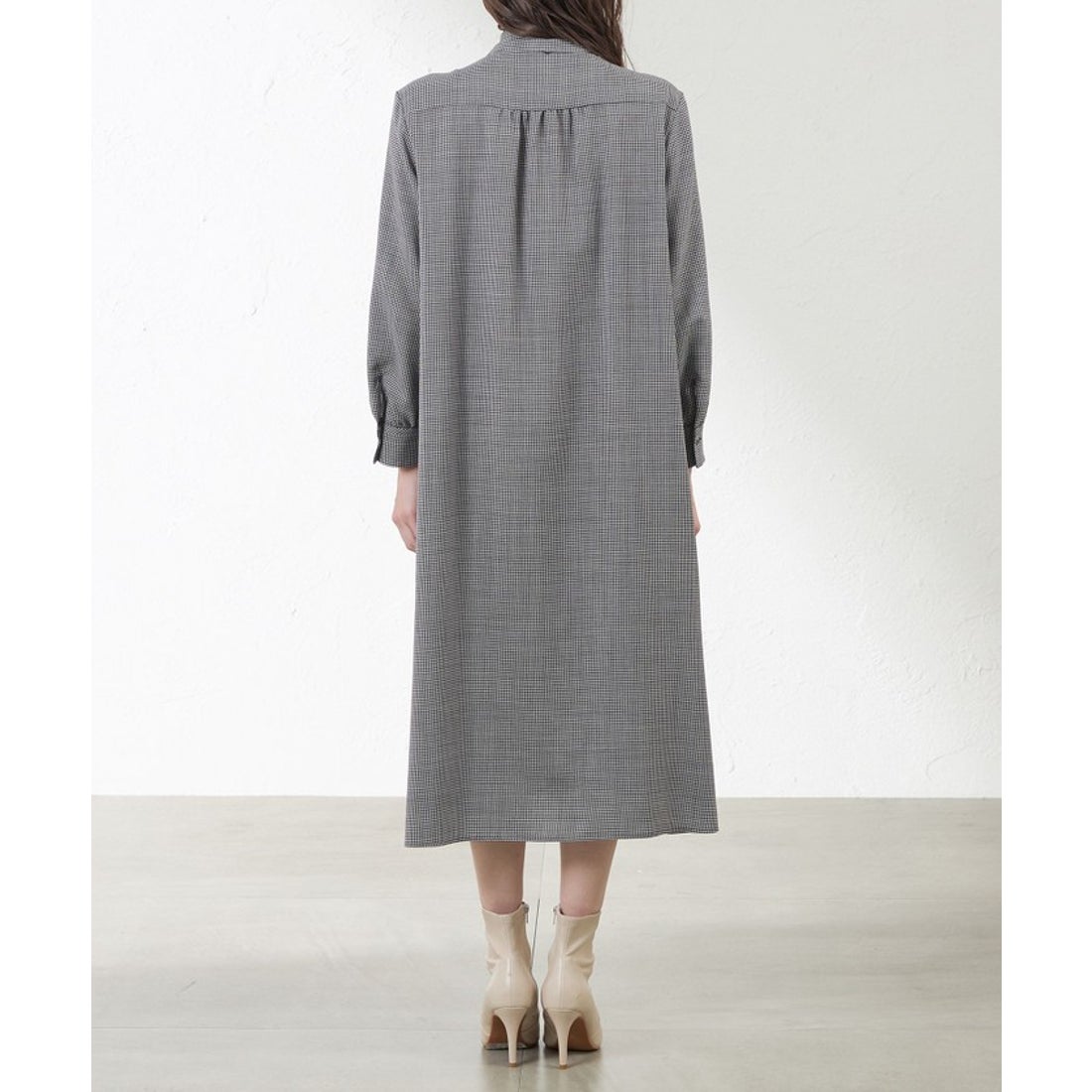 アマカ AMACA ビエラシャツワンピース （ブラックネイビー