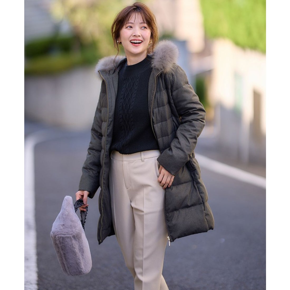 エニィスィス ANY SIS 【洗える】リッチファーフードロング ダウン