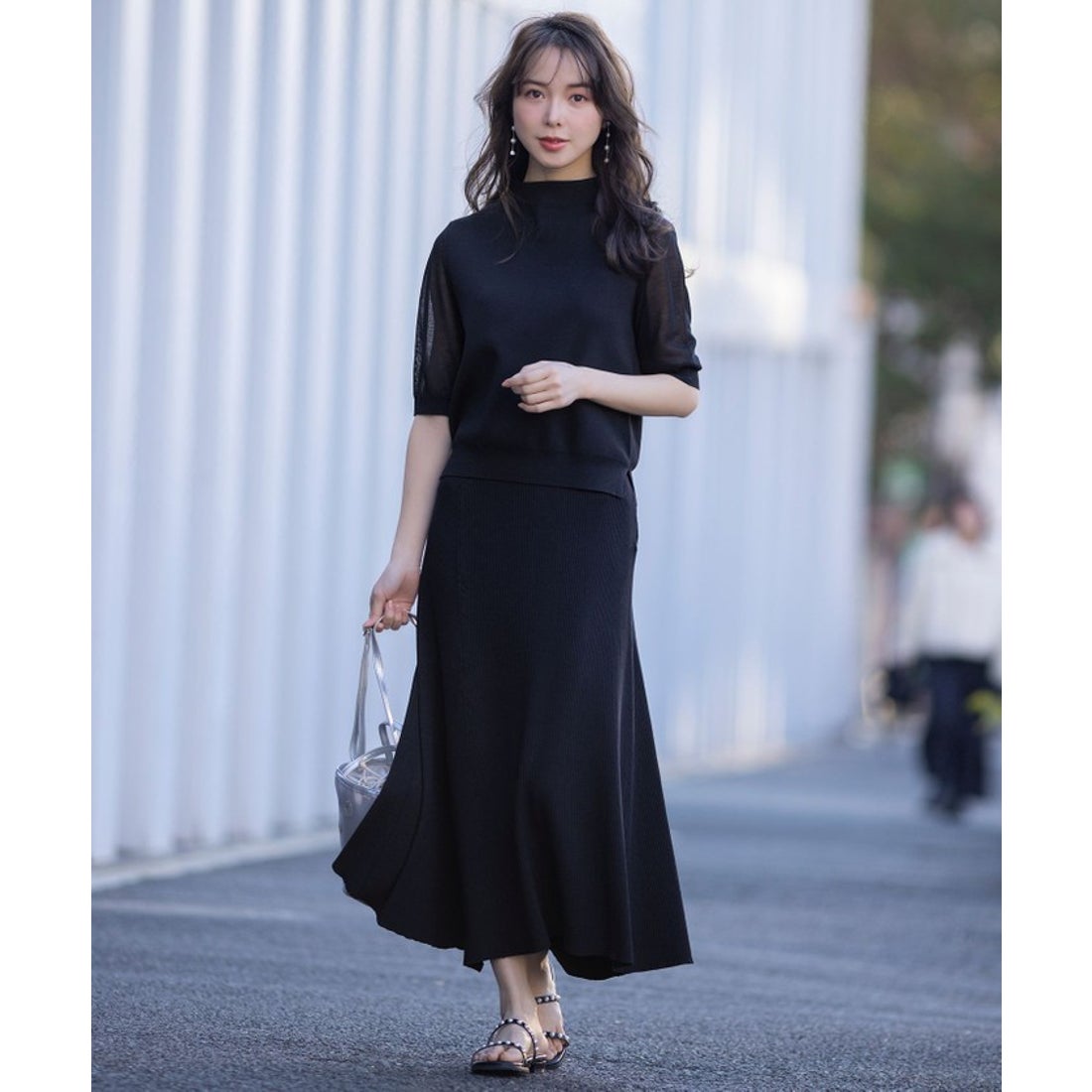 エニィスィス ANY SIS 【好印象企画】ニット セットアップ （ネイビー