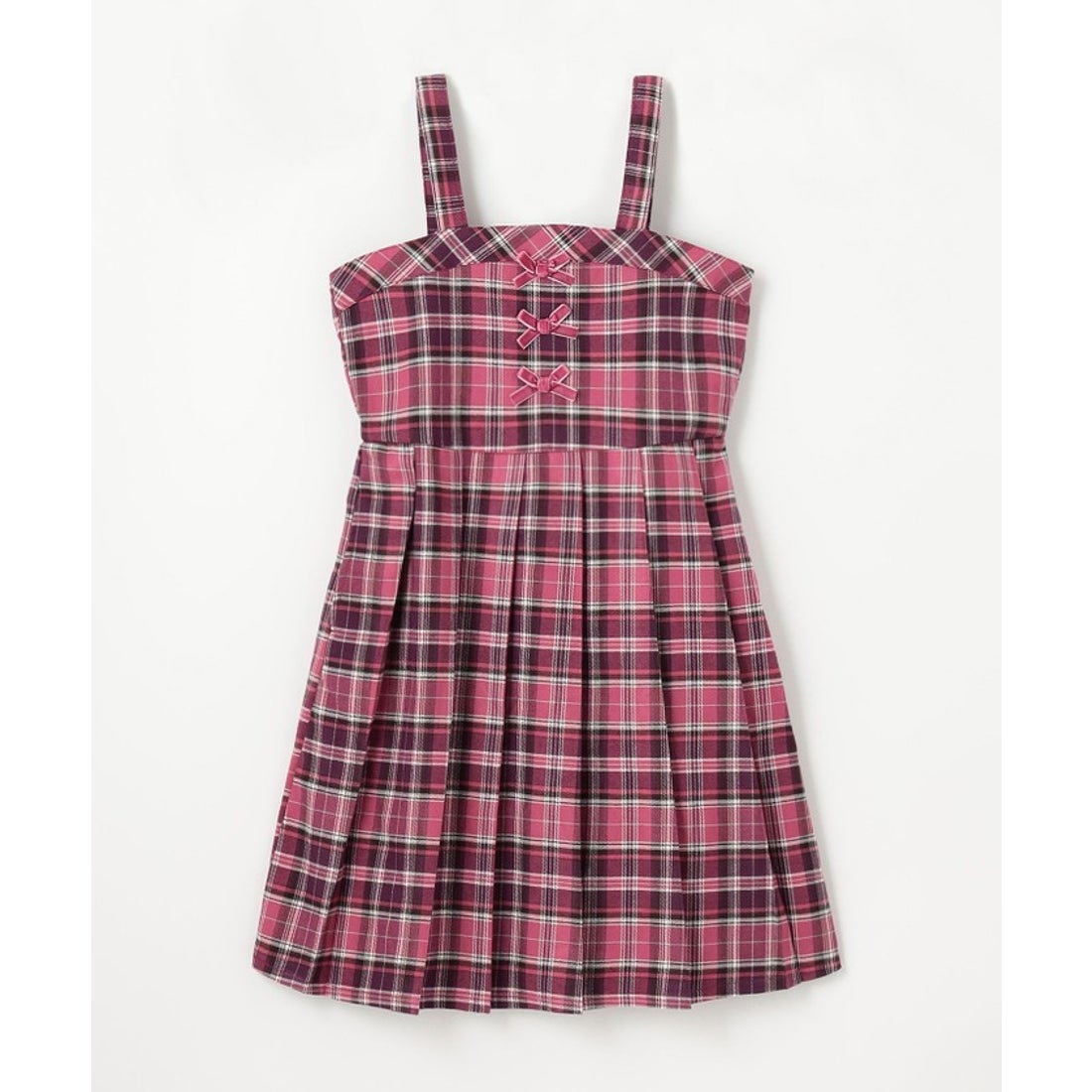 エニィ ANY チェックプリーツジャンパースカート （ピンク系