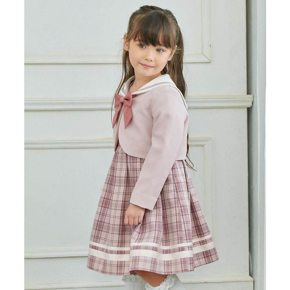 エニィ ANY 【2点セット】セーラージャケット+チェックワンピース