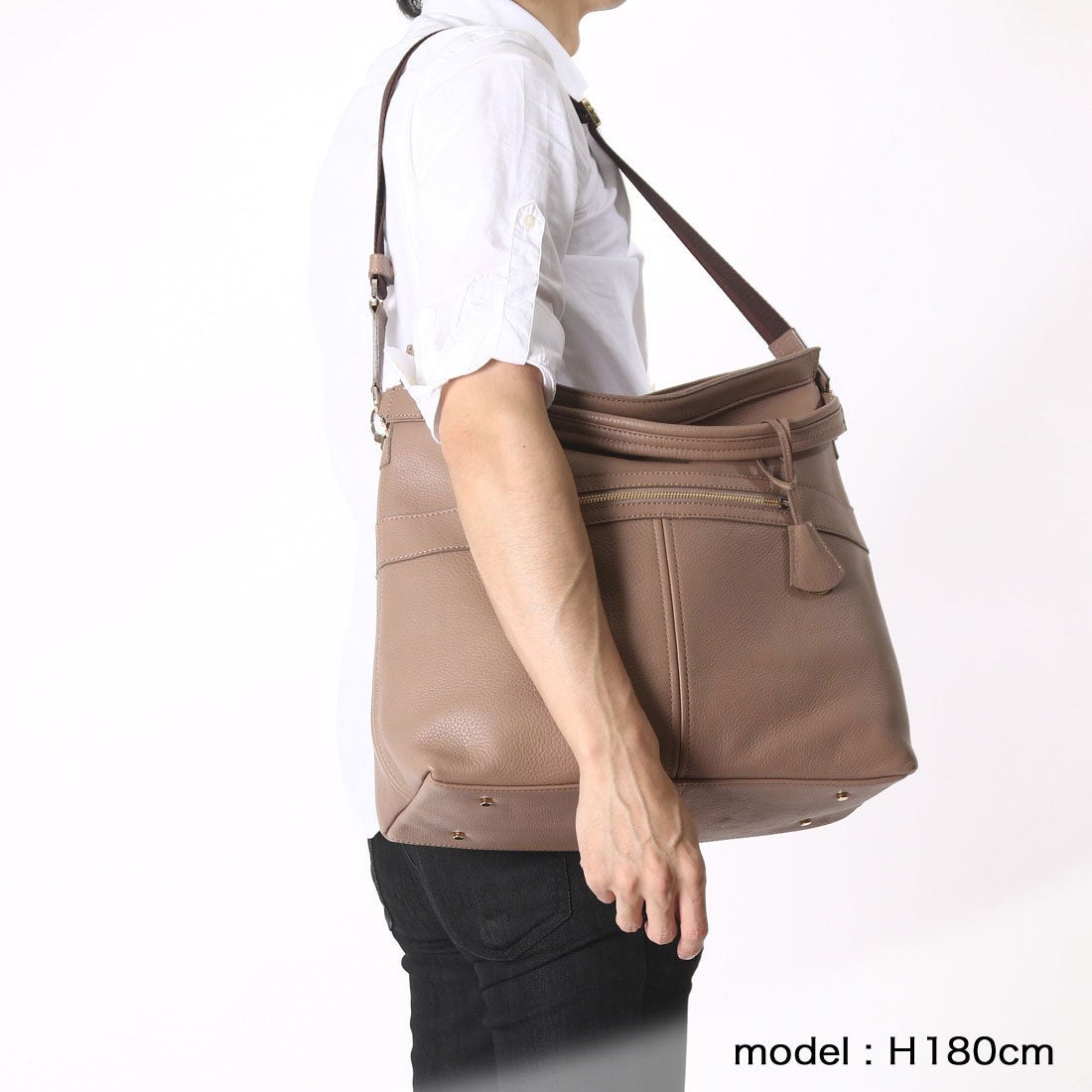 アニアリ aniary シュリンクレザー2WAYショルダー （グレージュ） -靴