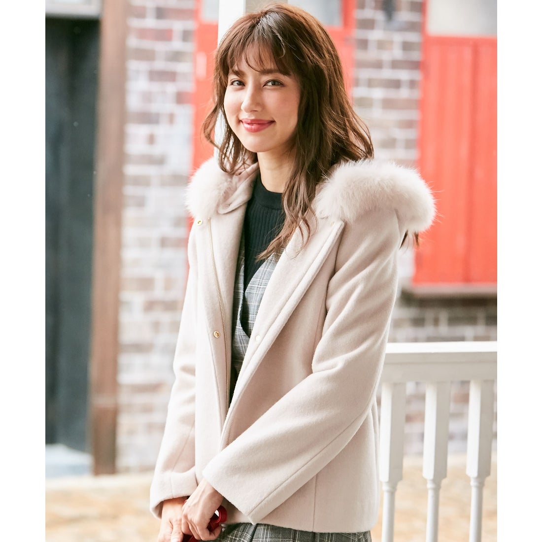 ANY SIS 【3WAY】スーペリアファインウールモッサ ショートコート