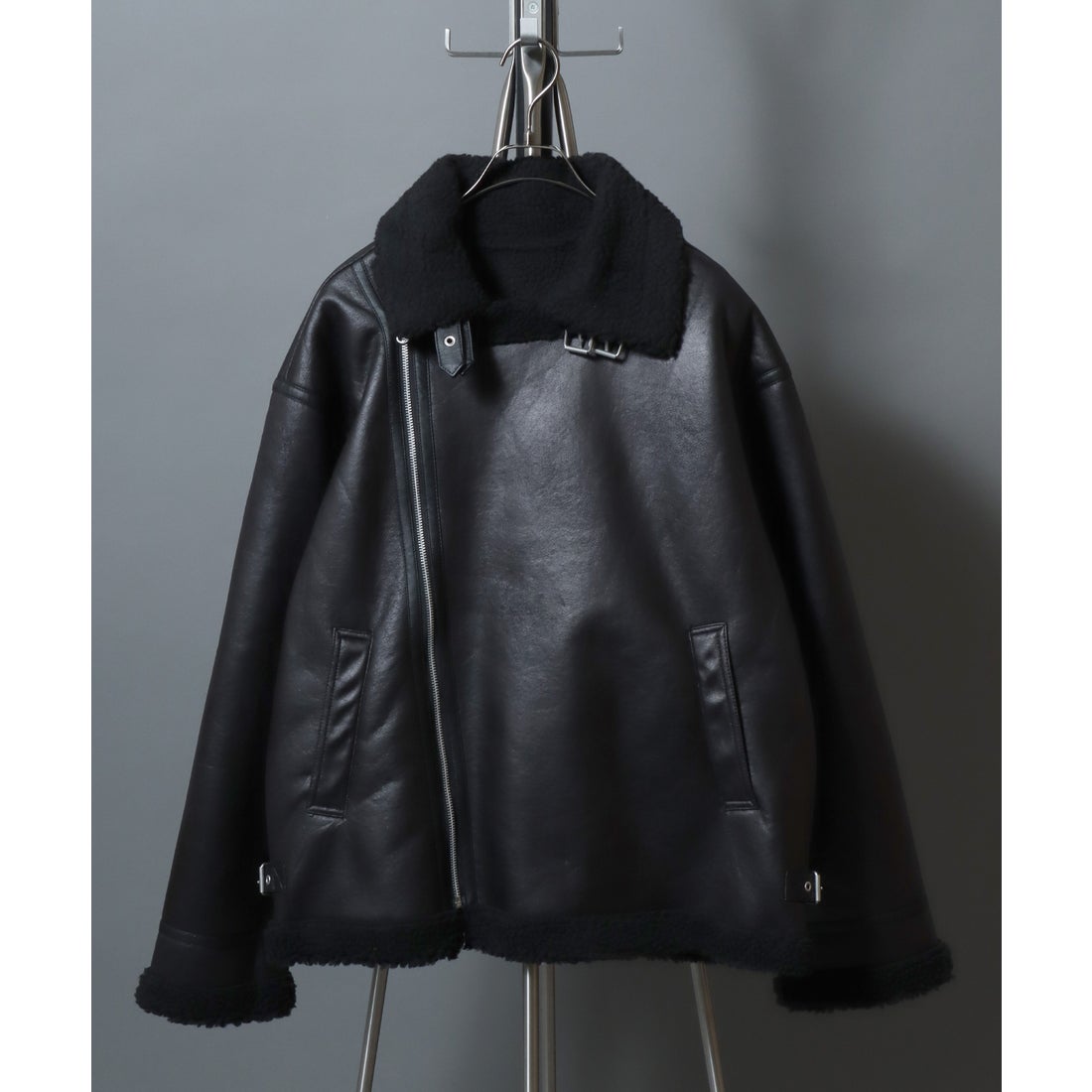 ANPAS ビッグシルエット フェイクムートン 裏ボア ダブルライダース