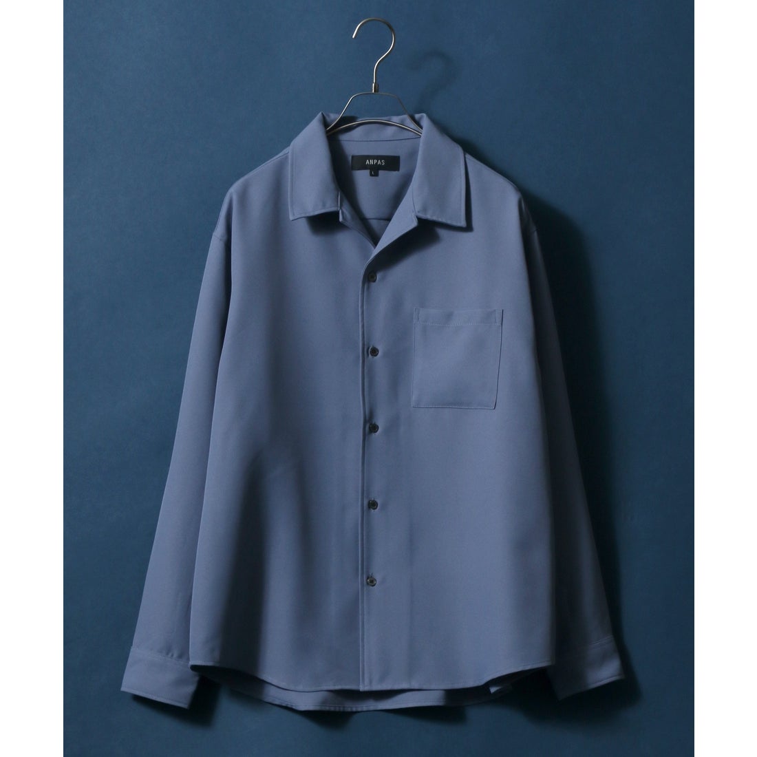 ANPAS 別注 オーバーサイズ ツイル オープンカラーシャツ メンズ
