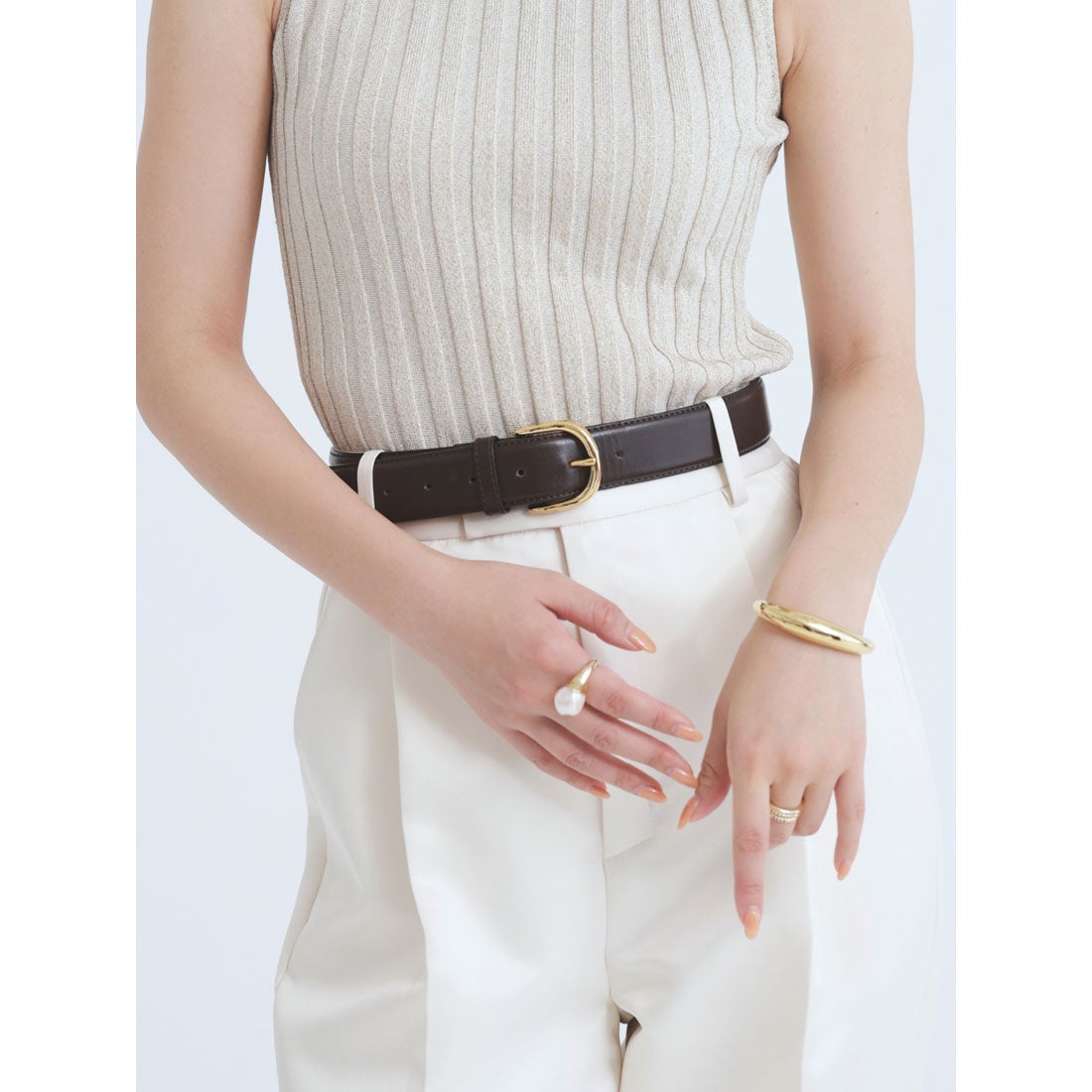 アニュアンス anuans ワイドレザーベルト （BLACK） -靴＆ファッション