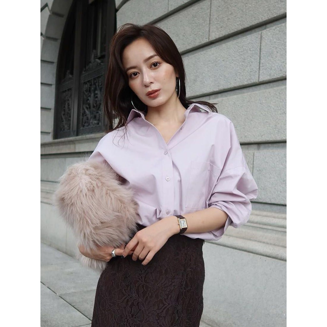 アニュアンス anuans スタンダードシャツ （GRAYISH PINK