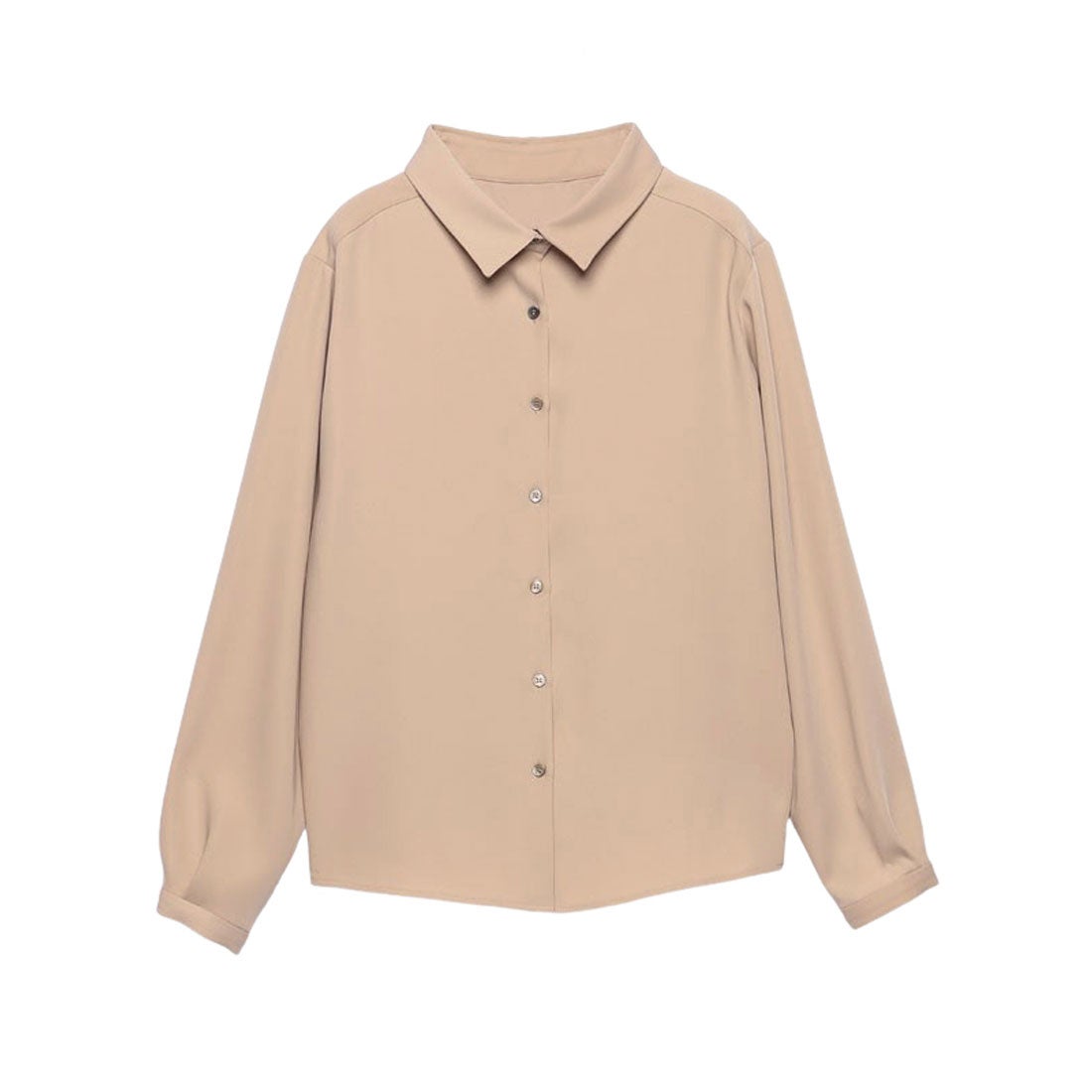アニュアンス anuans ダブルサテンシャツブラウス （PINK BEIGE） -靴