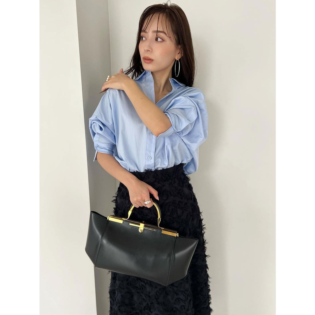 アニュアンス anuans スタンダードシャツ （SAX） -靴＆ファッション