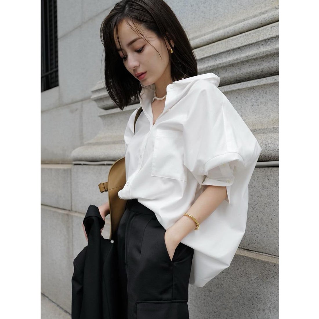 アニュアンス anuans スタンダードシャツ （WHITE） - ファッション