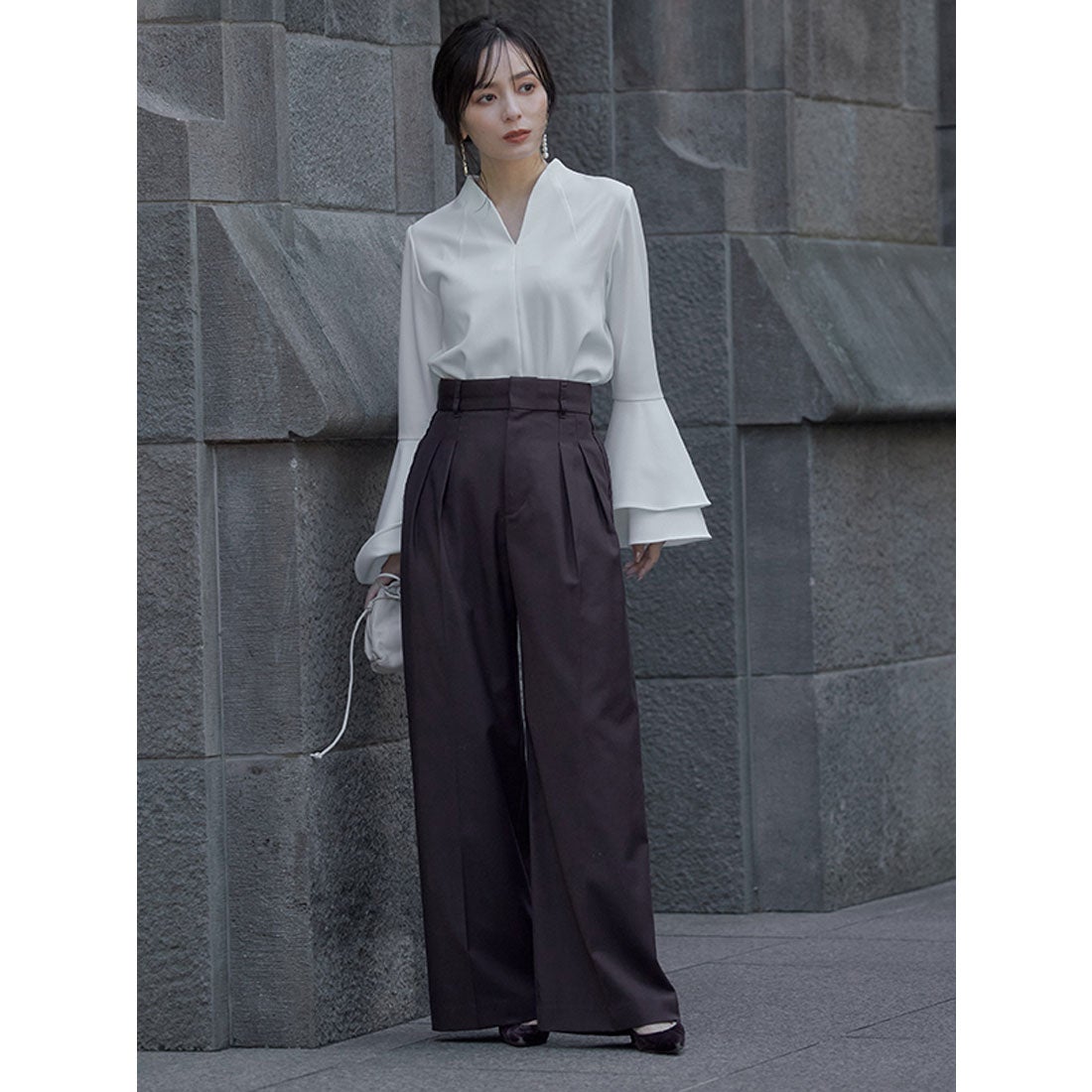 アニュアンス anuans ラッフルスリーブブラウス （BEIGE