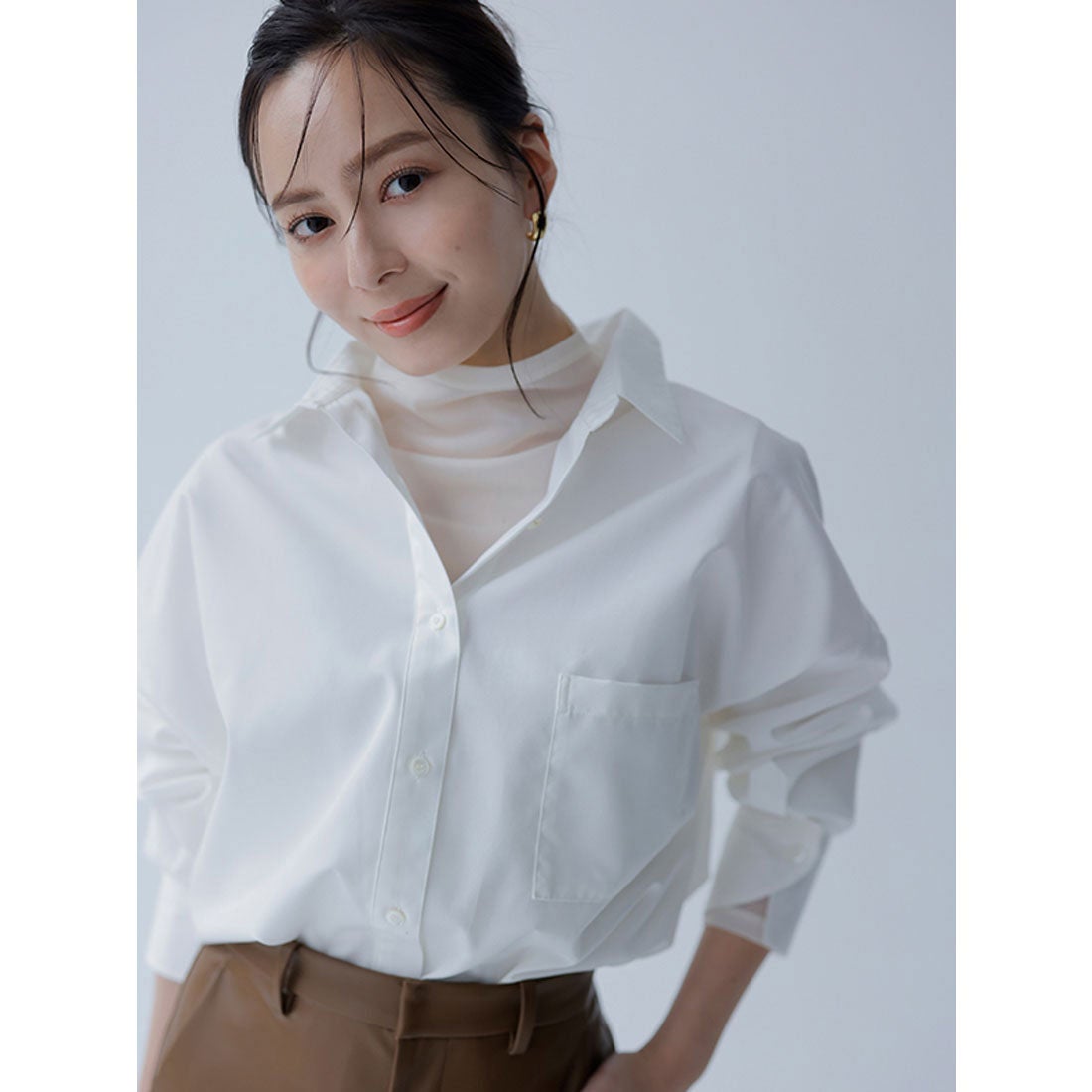 アニュアンス anuans 【25AW】スタンダードシャツ （WHITE） -靴