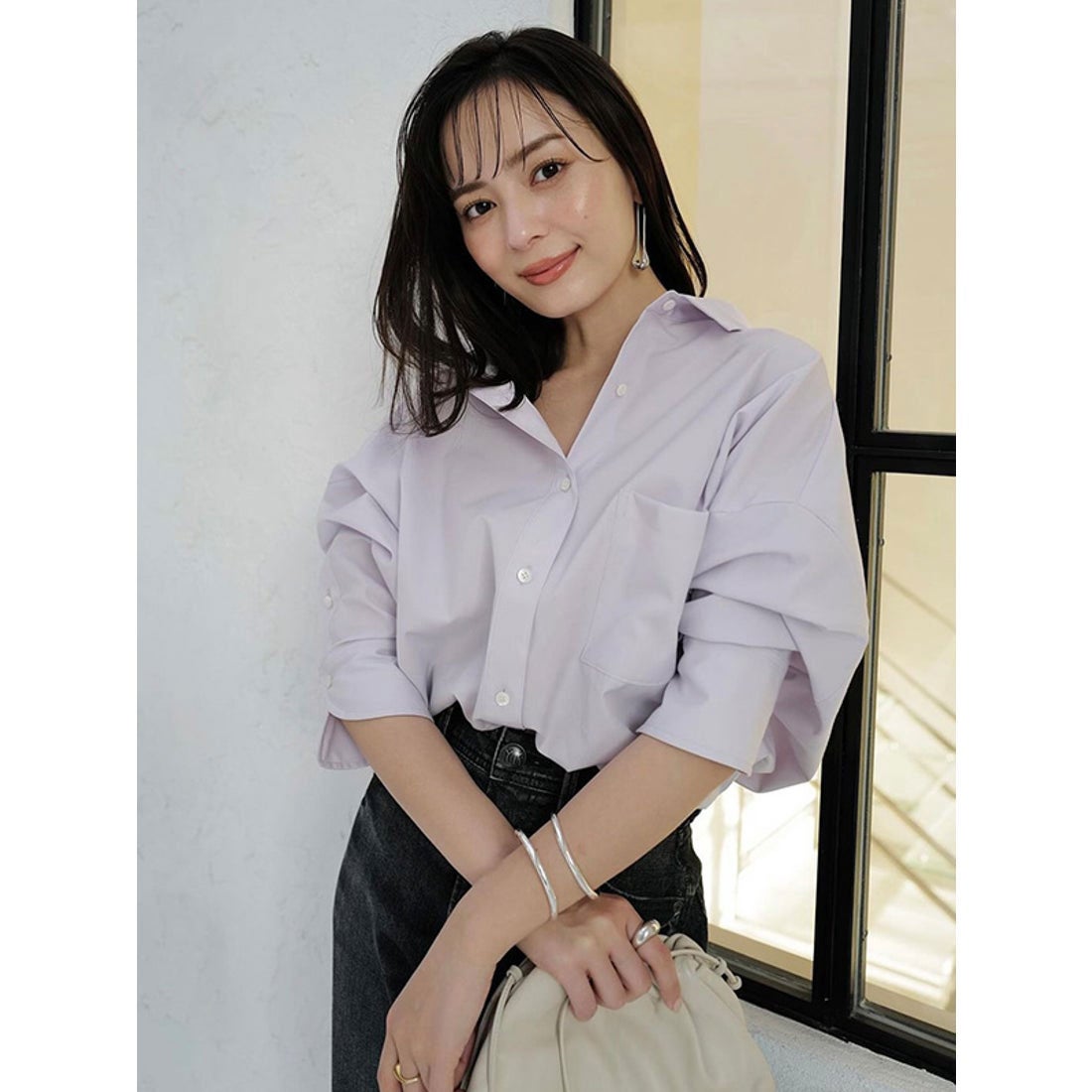 アニュアンス anuans 【25AW】スタンダードシャツ （LAVENDER） -靴