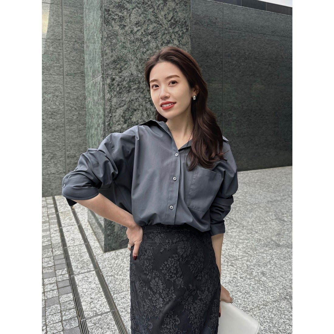 アニュアンス anuans スタンダードシャツ （CHARCOALGREY