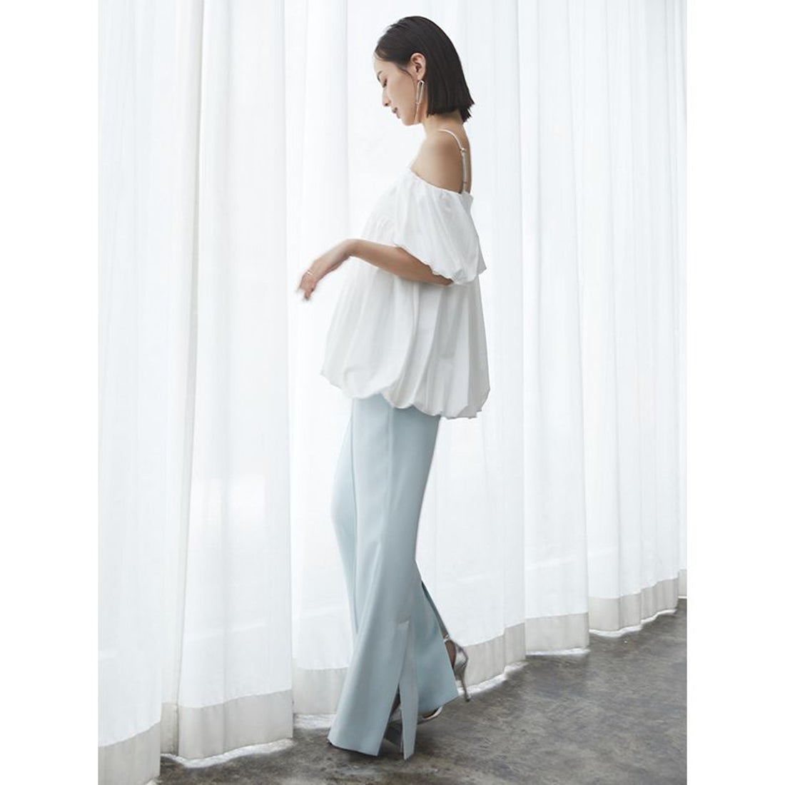 アニュアンス anuans オフショルダーバルーンキャミソール （RED