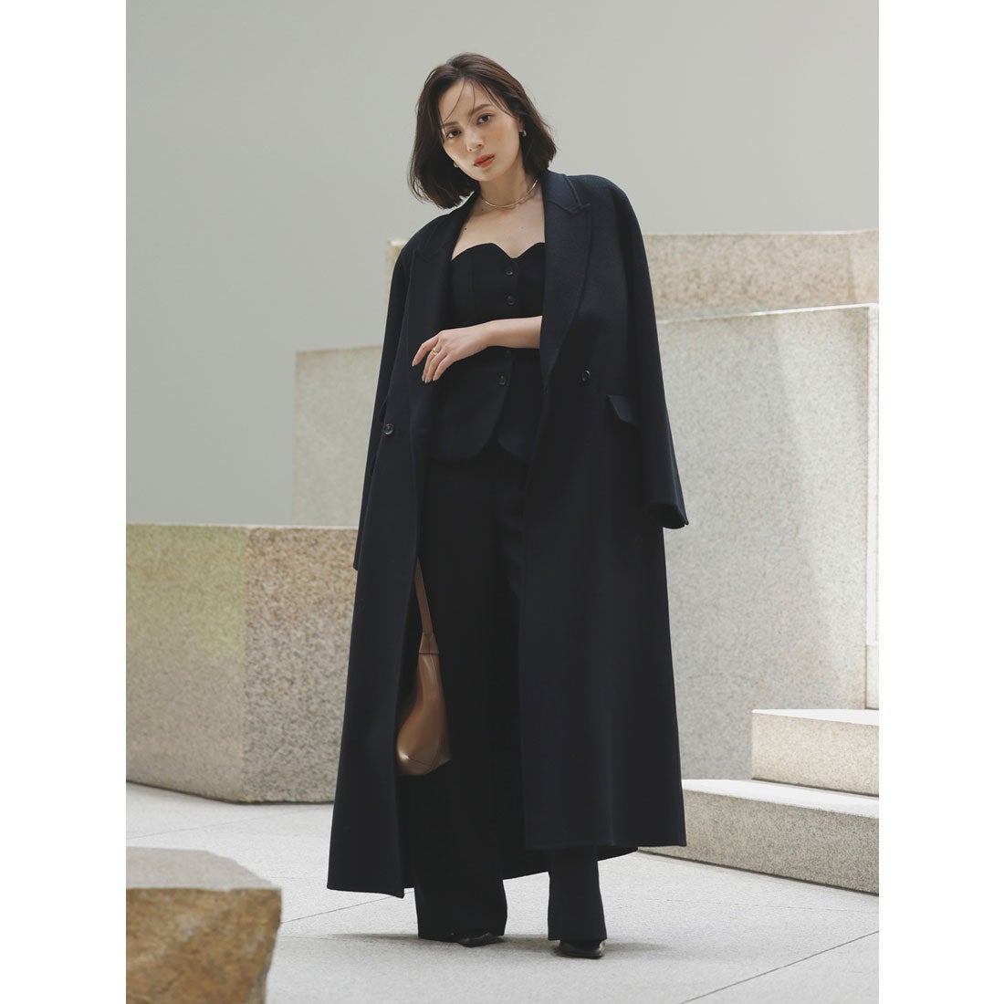 アニュアンス anuans リバーロングダブルポケットチェスターコート