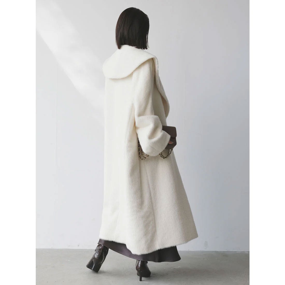 アニュアンス anuans アルパカウールショールカラーコート （GREY