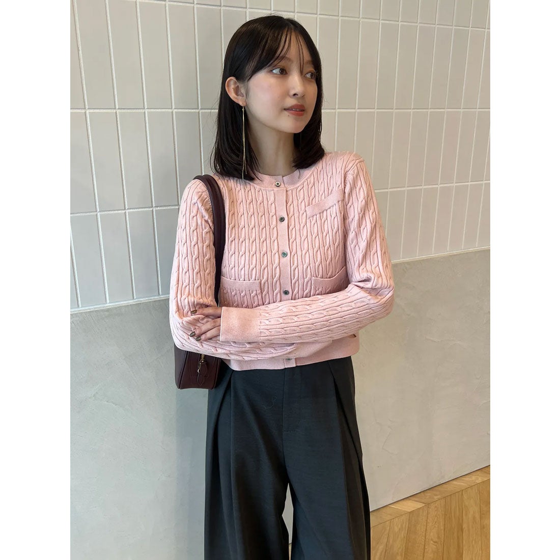 アニュアンス anuans *リトルケーブルニットカーディガン