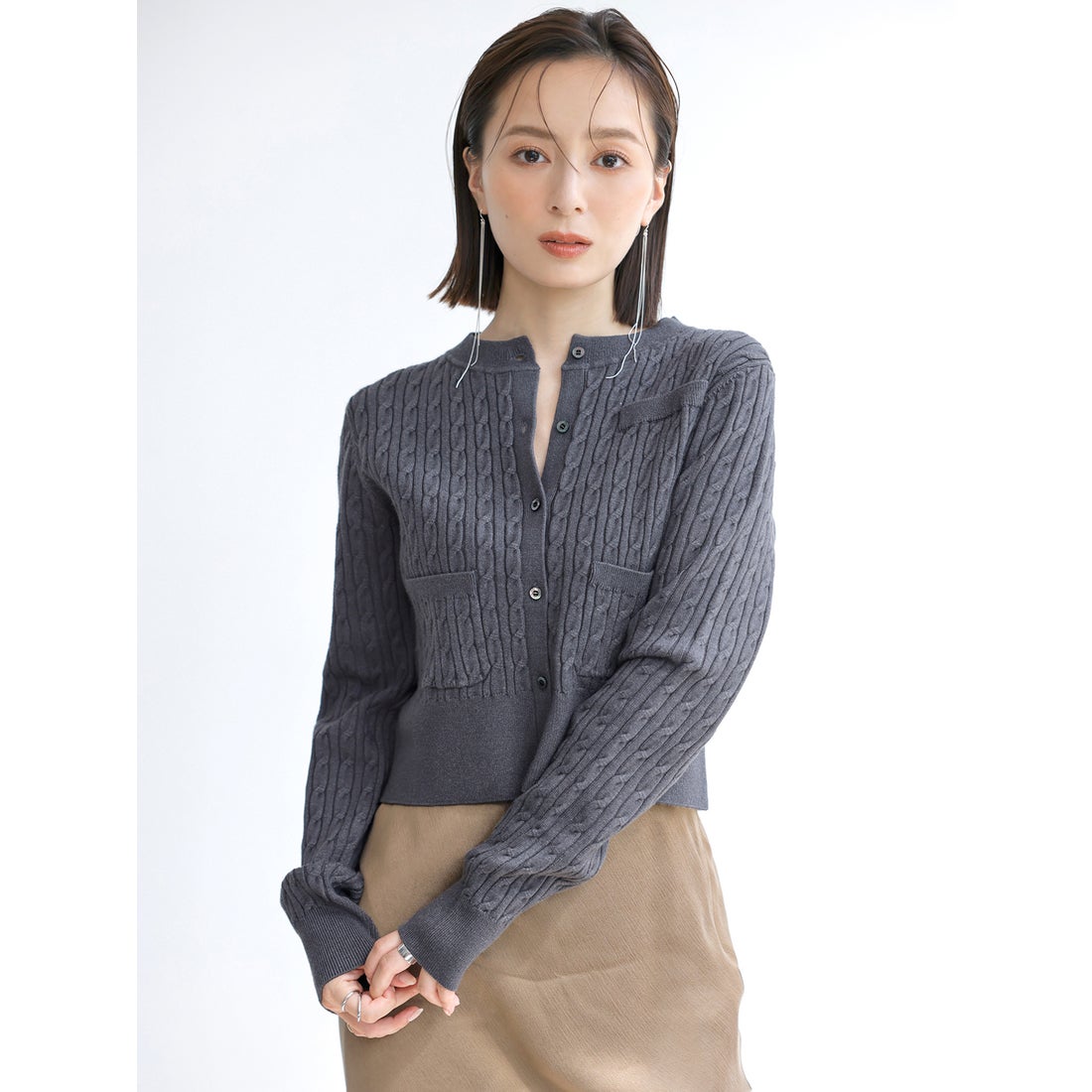 アニュアンス anuans *リトルケーブルニットカーディガン