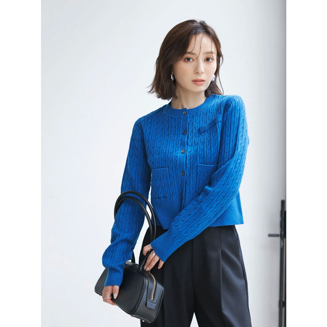 アニュアンス anuans *リトルケーブルニットカーディガン （TURQUOISE