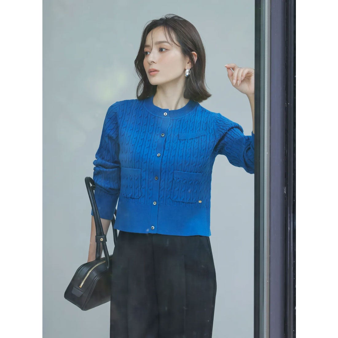 アニュアンス anuans *リトルケーブルニットカーディガン （TURQUOISE