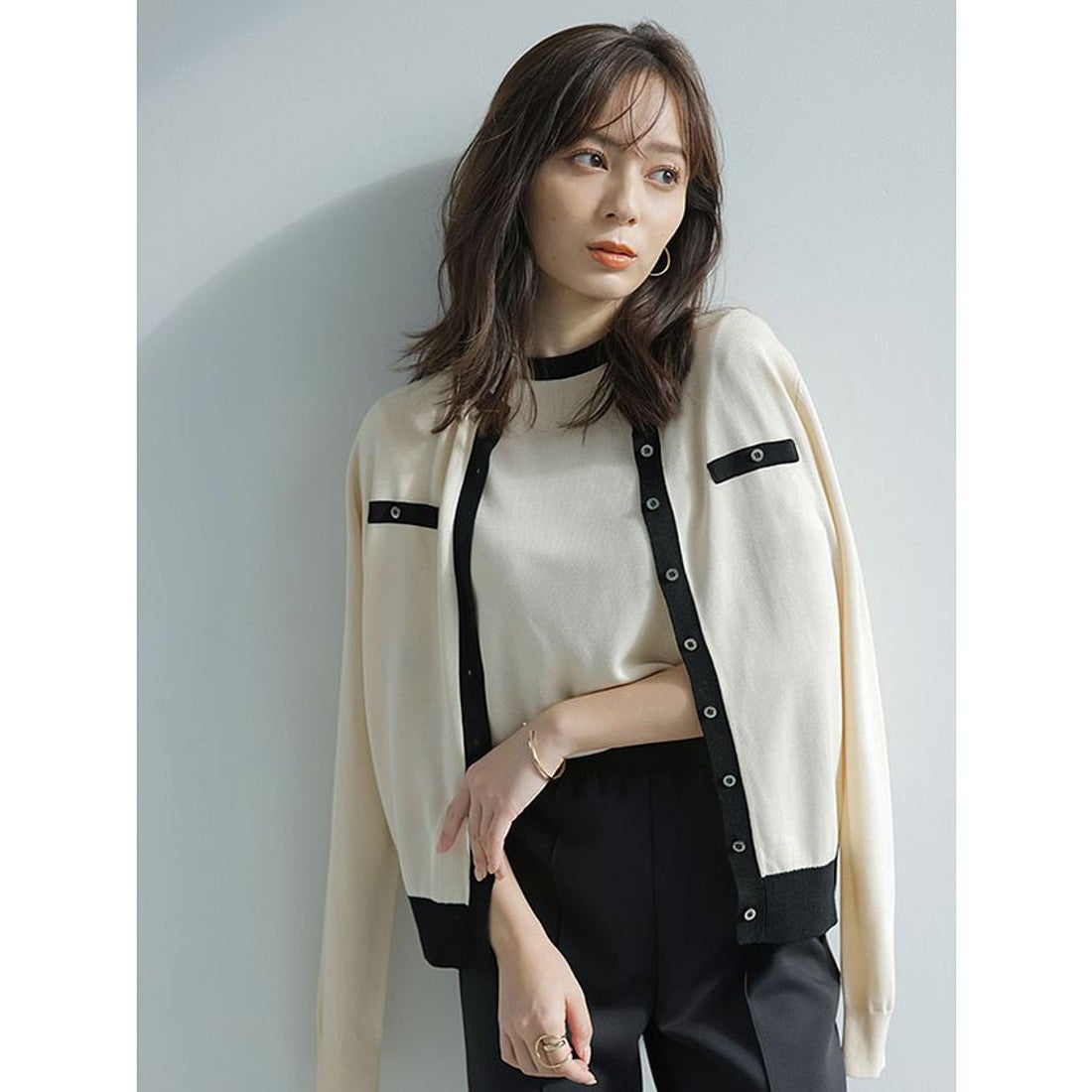 アニュアンス anuans シルクブレンドアンサンブルニット （PINK