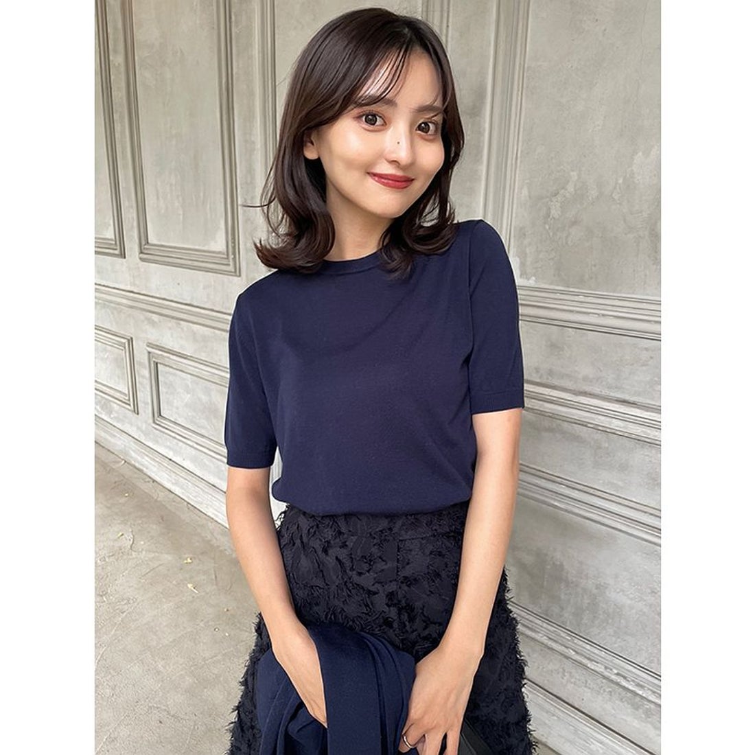 アニュアンス anuans シルクブレンドアンサンブルニット （PINK