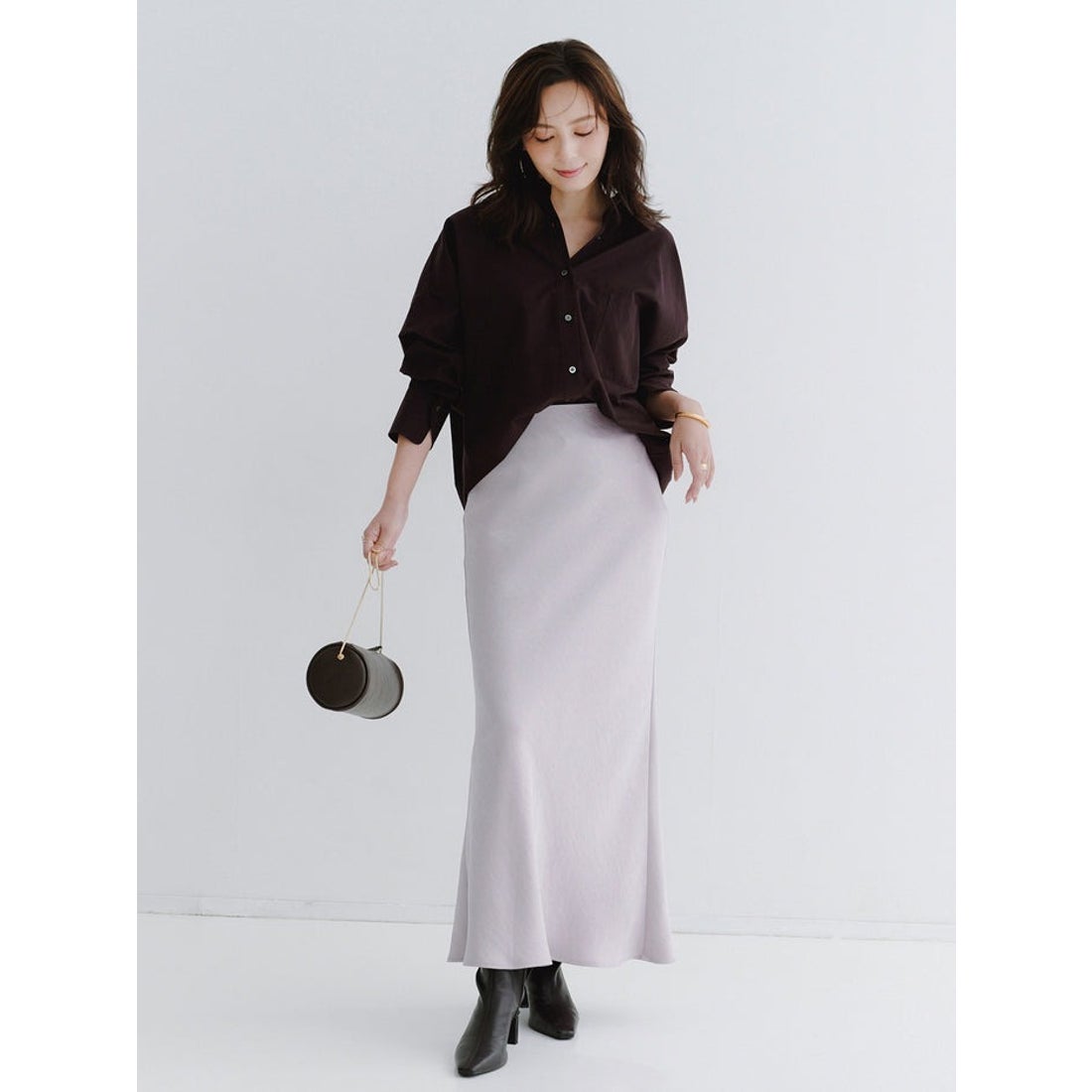 アニュアンス anuans スタンダードシャツ （DARK BROWN