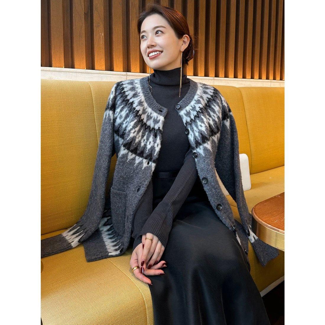 アニュアンス anuans ノルディックニットカーディガン （GREY