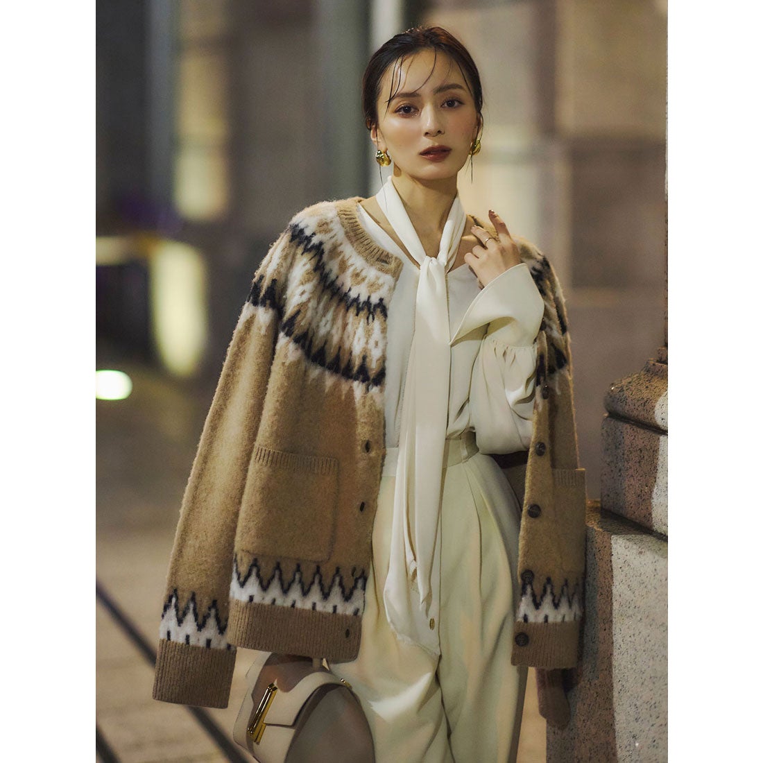 アニュアンス anuans ノルディックニットカーディガン （BEIGE