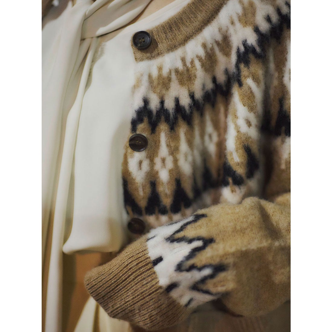 アニュアンス anuans ノルディックニットカーディガン （BEIGE