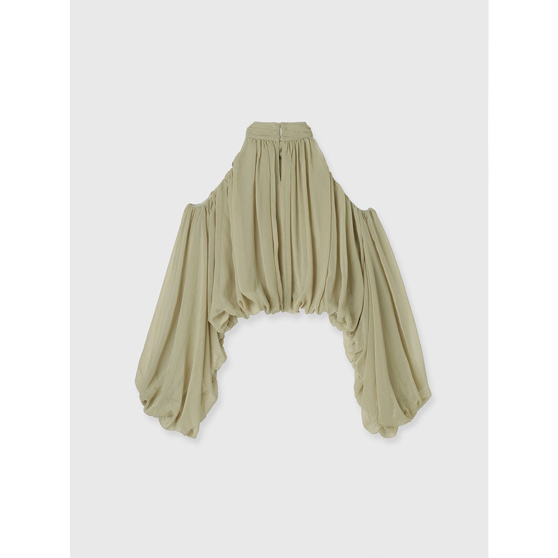 アニュアンス anuans シフォンボリュームブラウス （SAGE GREEN