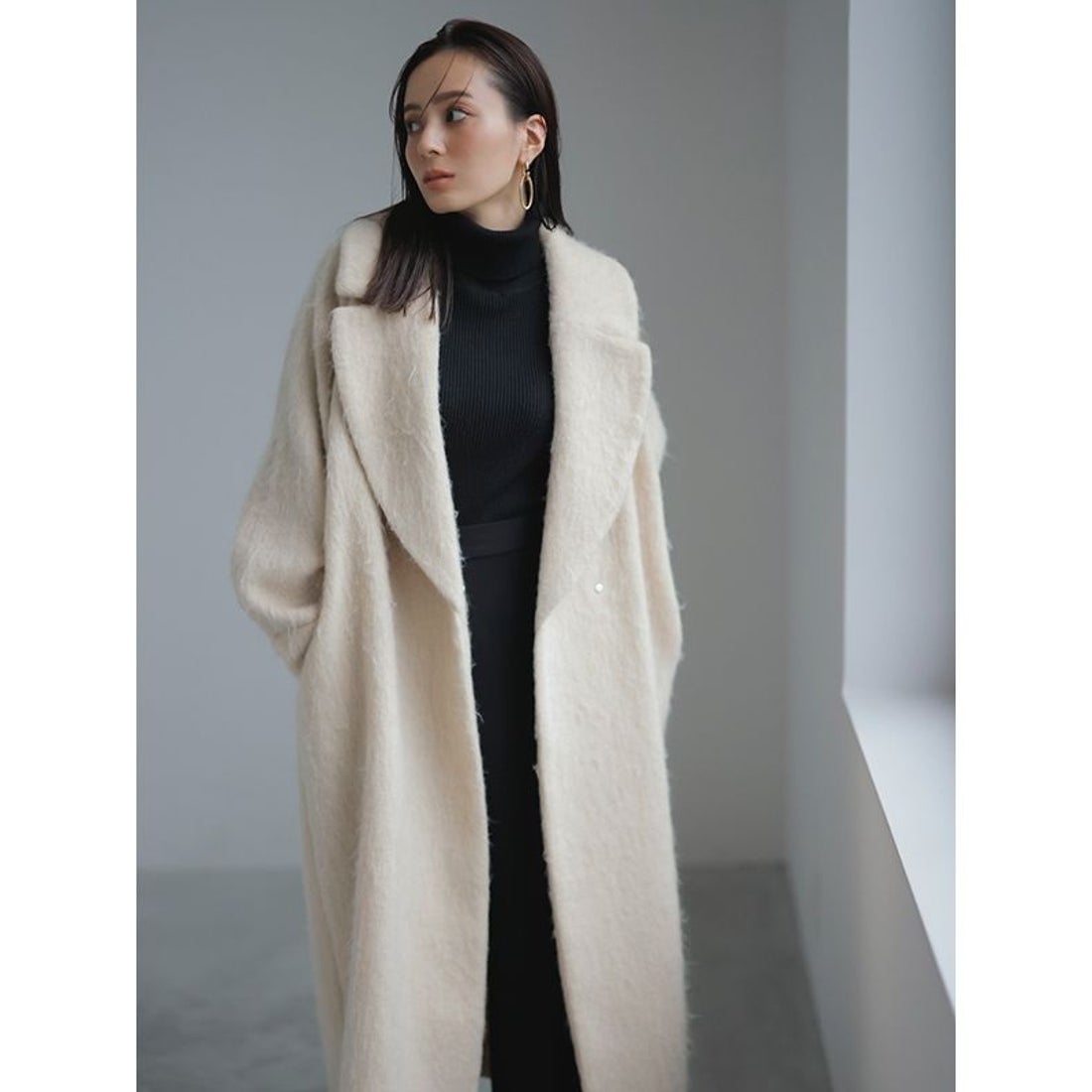 アニュアンス anuans ビッグラペルシャギーコート （LIGHTBEIGE